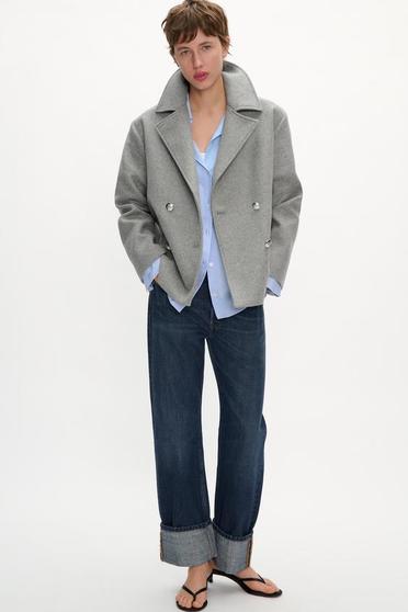 WOOL BLEND DOUBLE-BREASTED COAT offers at $159 in Zara