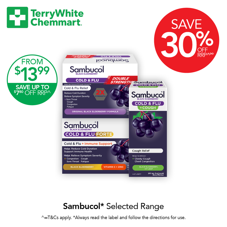 Sambucol offers in TerryWhite Chemmart