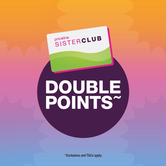 Earn double Sister Club points offers in Priceline