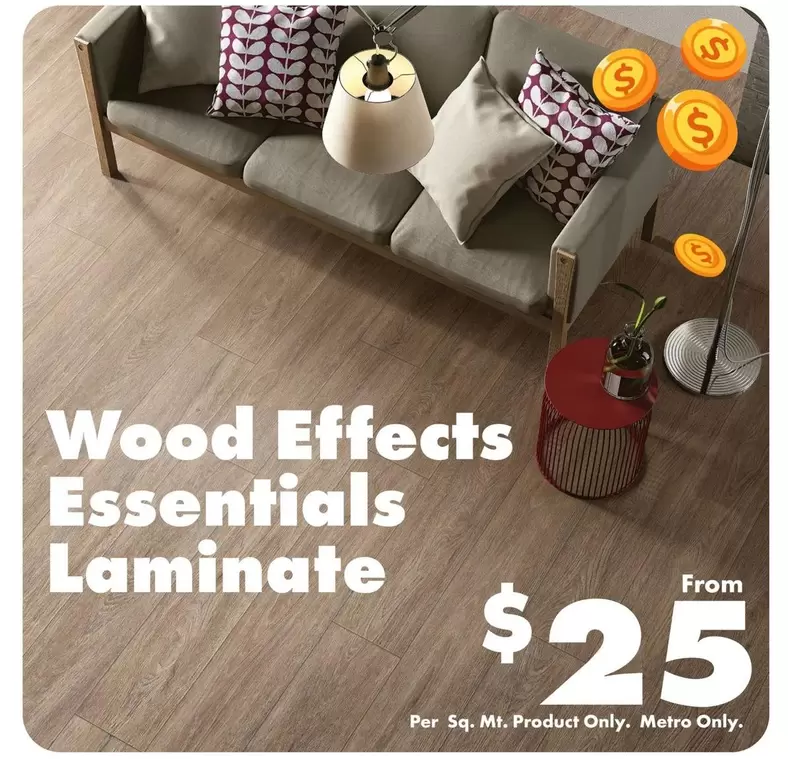 Wood Effects Essentials Laminate offers at $25 in Carpet Call