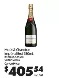 Moët & Chandon - Moet & Chandon Impérial Brut 750mL offers at $405.54 in Campbells