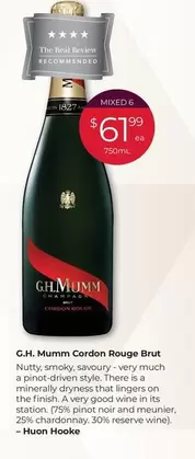 G.H. Mumm - Cordon Rouge Brut offers at $61.99 in Porters