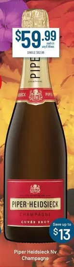 Piper-Heidsieck - Nv Champagne offers at $59.99 in Chambers Cellars