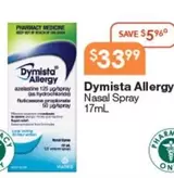 Dymista - Allergy Nasal Spray 17ml offers at $33.99 in Soul Pattinson Chemist