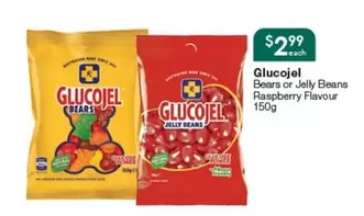 Glucojel - Bears Or Jelly Beans Raspberry Flavour 150g offers at $2.99 in Soul Pattinson Chemist