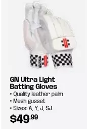 Gn Ultra Light Batting Gloves offers at $49.99 in Sports Power