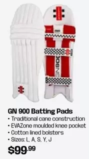 Gn 900 Batting Pads offers at $99.99 in Sports Power