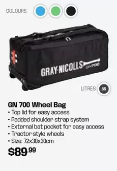 Gn 700 Wheel Bag offers at $89.99 in Sports Power