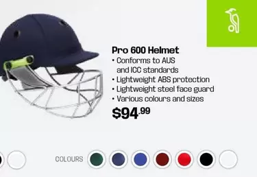 Pro 600 Helmet offers at $94.99 in Sports Power