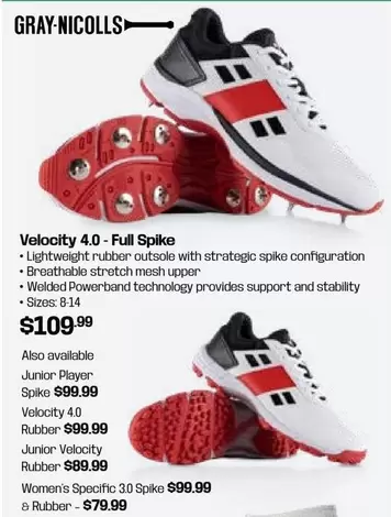 Velocity 4.0- Full Spike offers at $100.99 in Sports Power