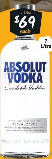 Absolut - Vodka offers at $69 in Cellarbrations