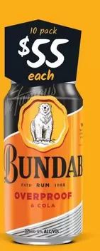 Bundaberg - OP Rum & Cola 6% Premix Cans 375mL offers at $55 in Cellarbrations