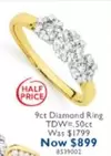 9ct Diamond  Ring Tdw=.50ct offers at $899 in Prouds