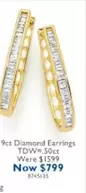 9ct Diamond Earrings Tdw= 50ct offers at $799 in Prouds