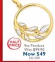 9ct Pendant offers at $49 in Prouds