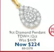 9ct Diamond Pendant Tdw=.12ct offers at $224 in Prouds