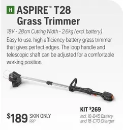 Aspire T28 Grass Trimmer offers at $269 in Husqvarna