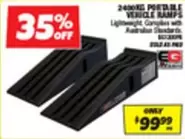 2400kg Portable Vehicle Ramps offers at $99.99 in Autobarn