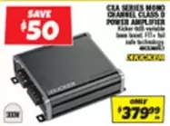 CXA Series Mono Channel Class D Power Amplifier offers at $379.99 in Autobarn