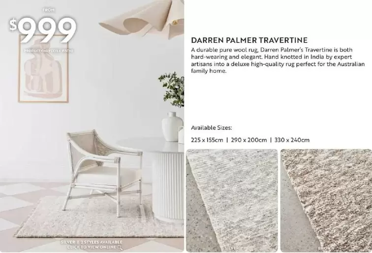 Darren Palmer Travertine - Rug offers at $999 in Carpet Court