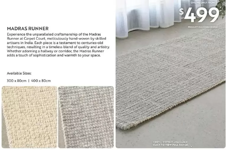 Madras Runner - Rugs offers at $499 in Carpet Court