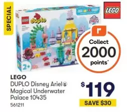 Disney - Lego - Duplo  Ariels Magical Underwater Palace 10435 offers at $119 in Woolworths