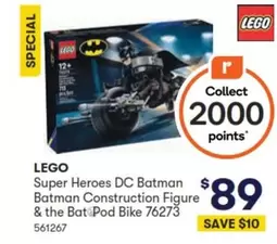 Lego - Super Heroes DC Batman Batman Contruction Figure & the Batpod Bike offers at $89 in Woolworths