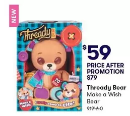 Thready Bear Make A Wish Bear offers at $59 in Woolworths