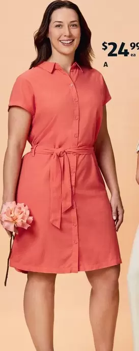 Women’s Linen Blend Dress offers at $24.99 in ALDI