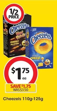 Cheezels - 110g-125g offers at $1.75 in Coles