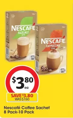 Nescafe - Coffee Sachet 8 Pack-10 Pack offers at $3.8 in Coles