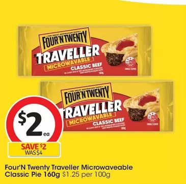 Four’N Twenty - Travaller Microwaveable Classic Pie 160g offers at $2 in Coles