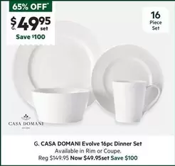 Casa Domani - Evolve 16pc Dinner Set offers at $49.95 in Harris Scarfe