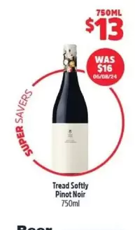 Softly - Tread  Pinot Noir 750ml offers at $13 in BWS