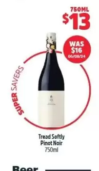 Softly - Tread  Pinot Noir 750ml offers at $13 in BWS