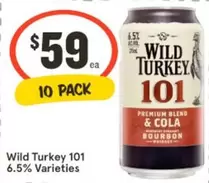 Wild Turkey -  101 6.5% Varieties offers at $59 in IGA Liquor