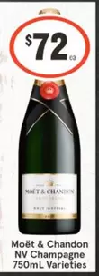 Moët & Chandon -  Nv Champagne 750ml Varieties offers at $72 in IGA Liquor