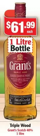 Grant's - Triple Wood  Scotch 40% offers at $61.99 in Liquor Stax