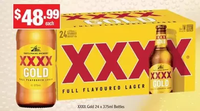 XXXX - Gold 24 X 375ml Bottles offers at $48.99 in Liquor Stax