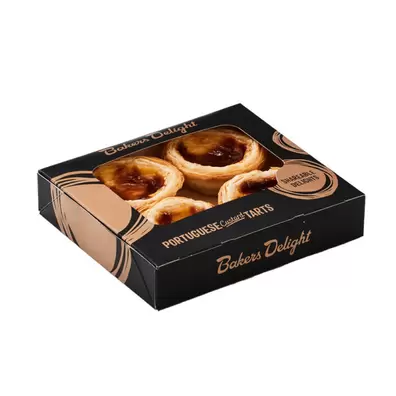 Portuguese Custard Tart 4 Pack offers at $13 in Bakers Delight