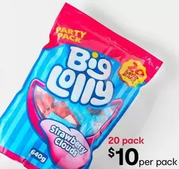 Big Lolly - Strawberry Clouds Party Pack 640g offers at $10 in Kmart