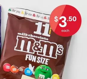 M&M’s - 11 Pack Fun Size Milk Chocolate Share Pack 148g offers at $3.5 in Kmart