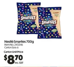 Nestlè - Smarties 700g offers at $8.7 in Campbells