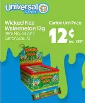 Candy - Wicked Fizz Watermelon offers at $12 in Campbells