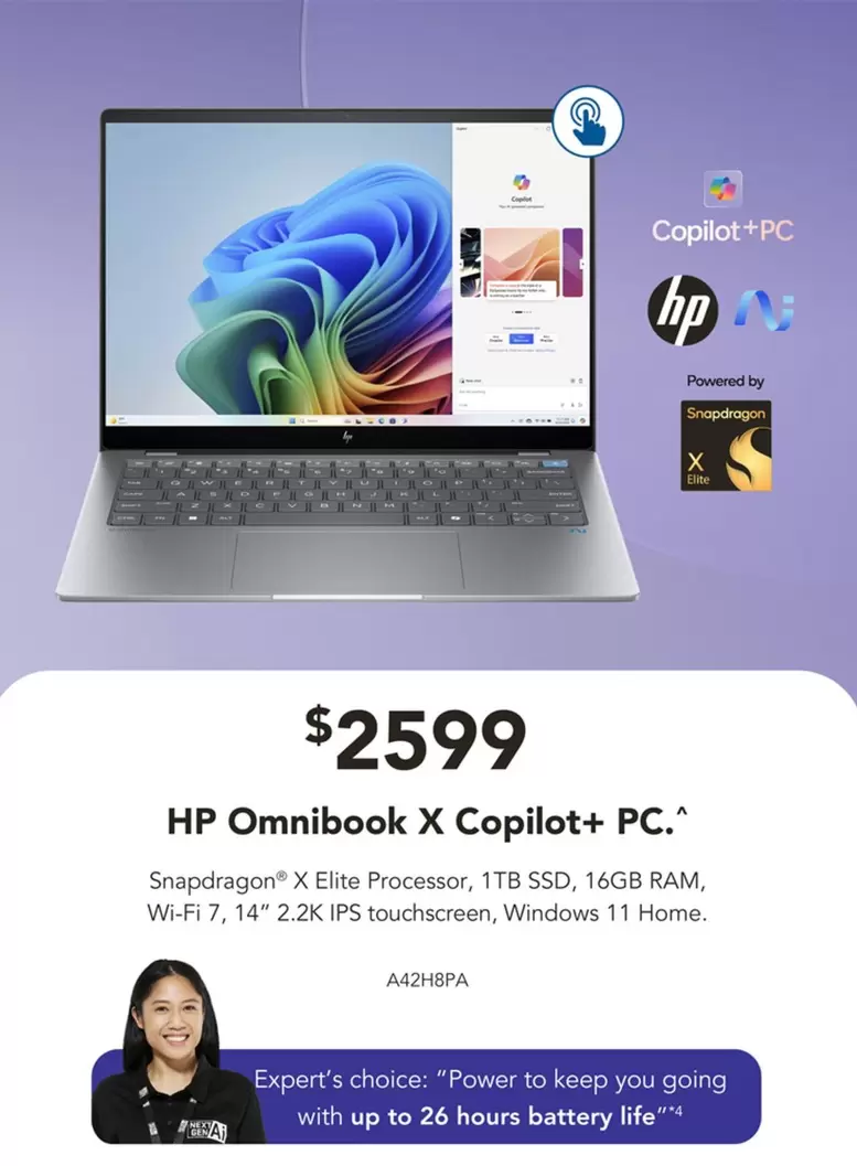 HP - Omnibook X Copilo+ offers at $2599 in Harvey Norman