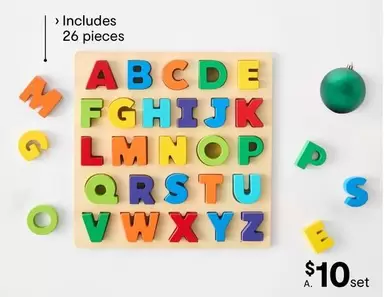 Learn The Alphabet Chunky Wooden Puzzle offers at $10 in Kmart