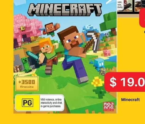 Minecraft offers at $19 in EB Games