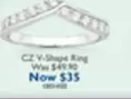 Cz V-Shape Ring offers at $35 in Prouds