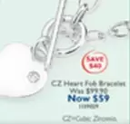 Cz Heart Fob Bracelet offers at $59 in Prouds