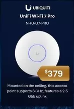 Ubiquiti - Unifi Wi-Fi 7 Pro offers at $379 in Leader Computers